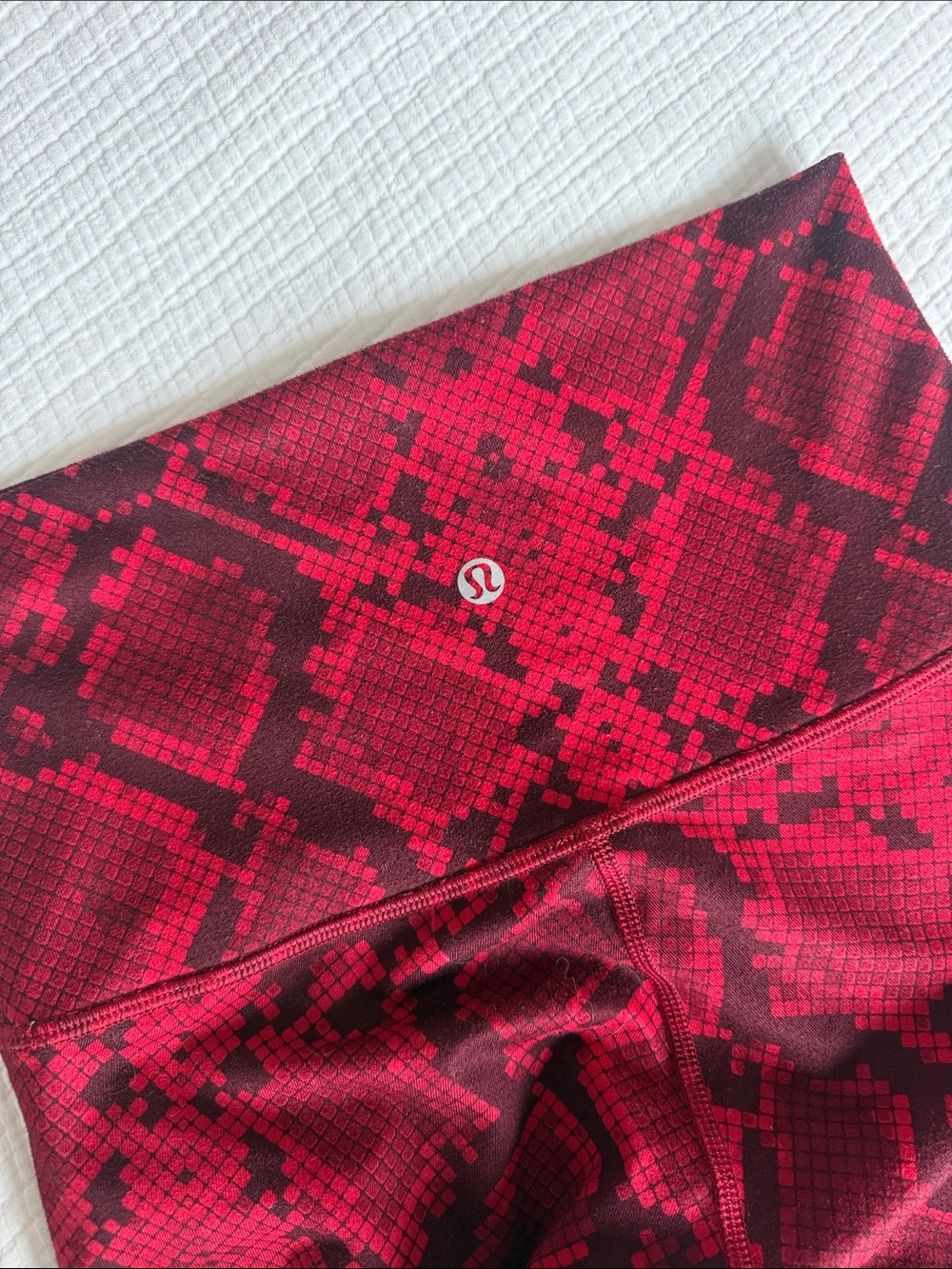 lululemon athletica Women’s Red Pixel Snake Print Shorts